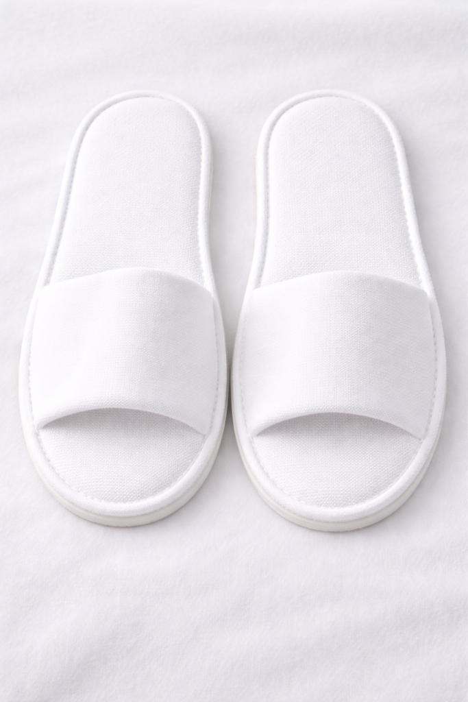 open-toe hotel slippers